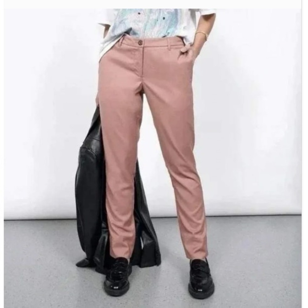 WILDFANG Empower Trousers Salmon Pink Peach Slim Straight Sz 24W NWT‎ Workwear